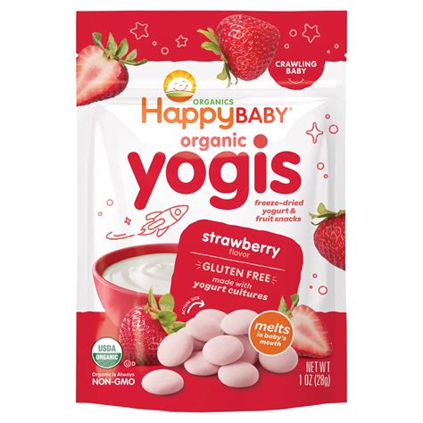 greek yogis|Happy Baby Organics Baby Snacks, Greek Yogis, Freeze Dried。